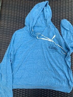 Salt Life Heathered Blue Hooded Pullover with Chest Logo